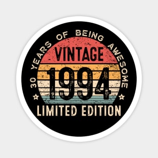 Vintage 1994 30th Birthday Gifts 30 Year Old For Men Women Magnet